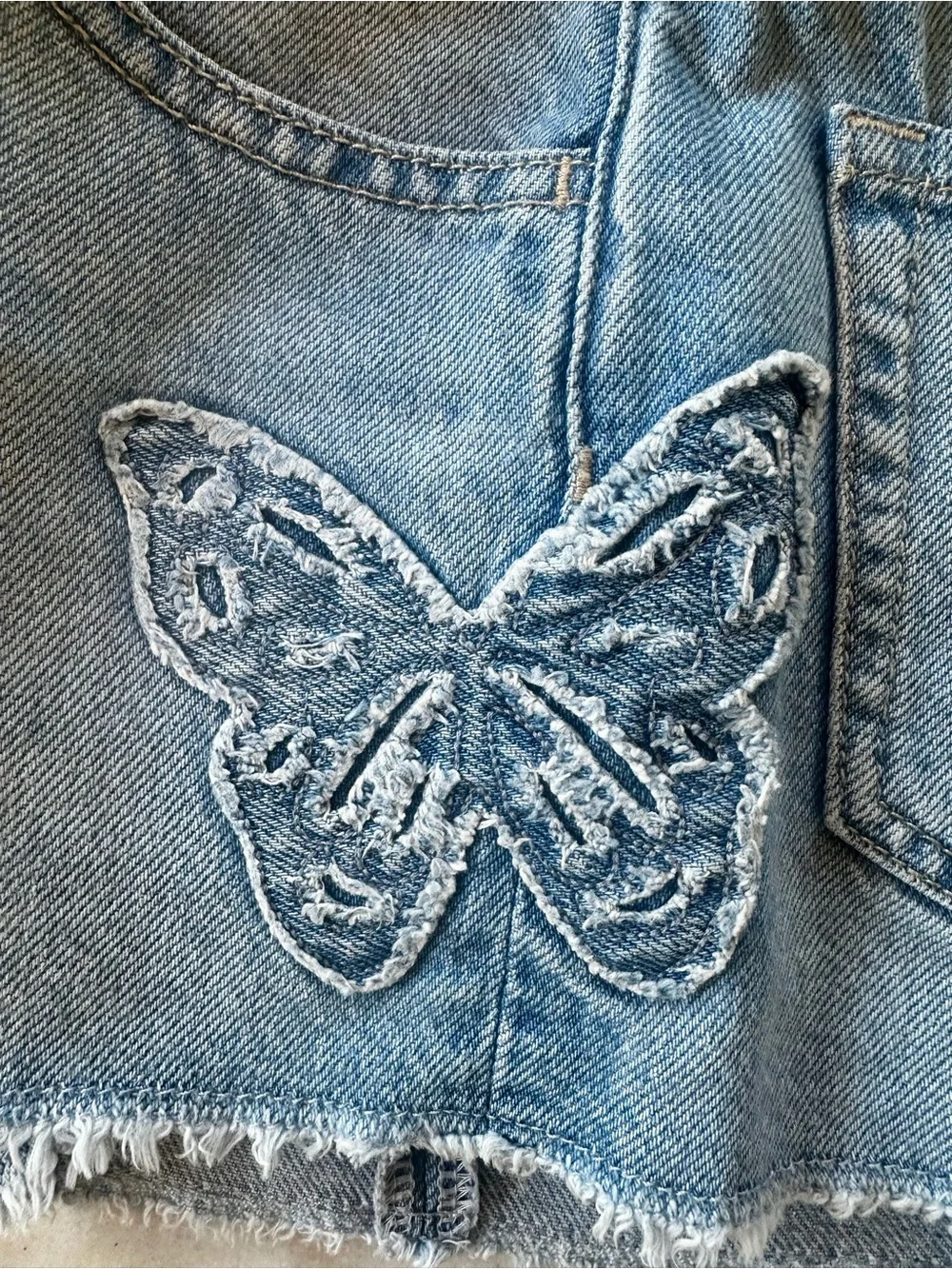 GAP Kids Low Rise Stride Denim Shorts | GAP kids butterfly jean shorts